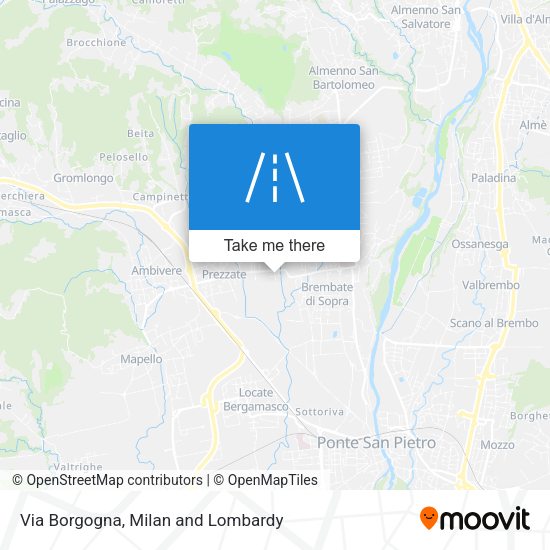 Via Borgogna map