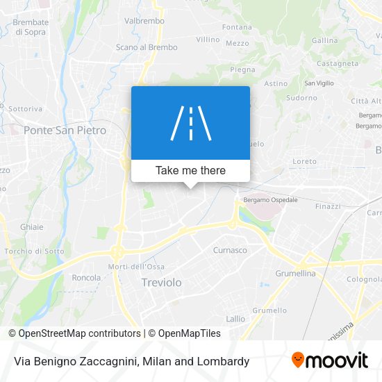 Via Benigno Zaccagnini map