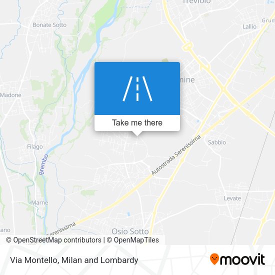 Via Montello map