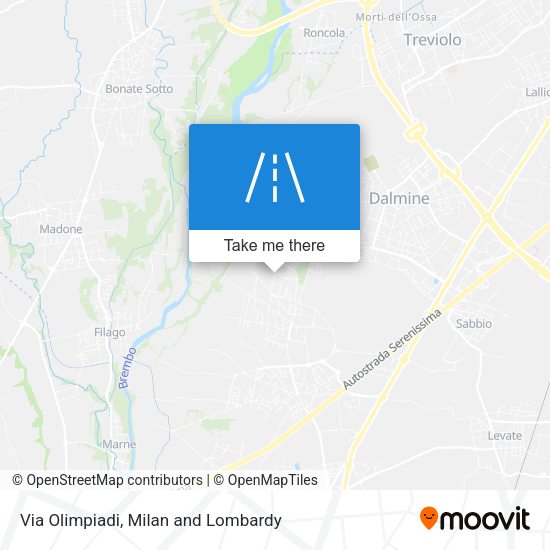 Via Olimpiadi map