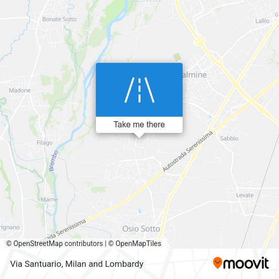 Via Santuario map