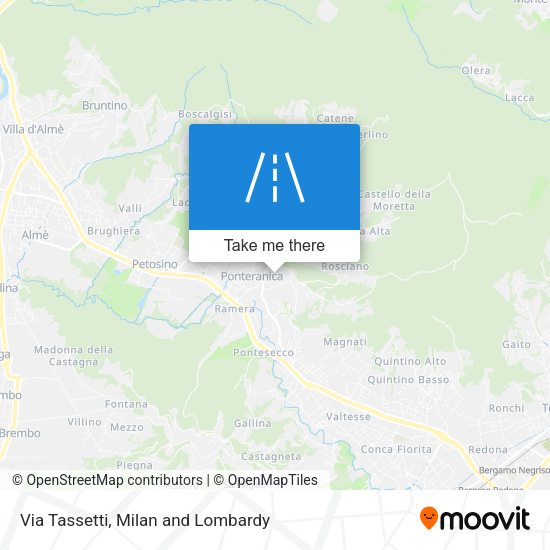 Via Tassetti map