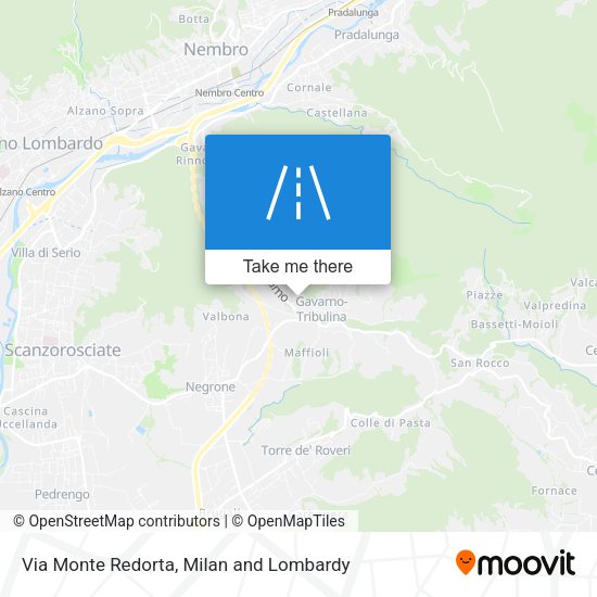 Via Monte Redorta map