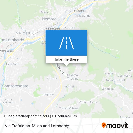 Via Trefaldina map