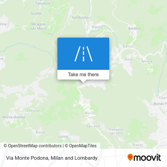 Via Monte Podona map