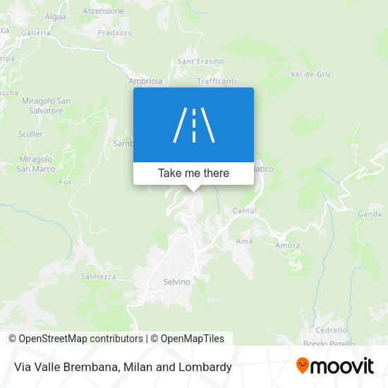 Via Valle Brembana map