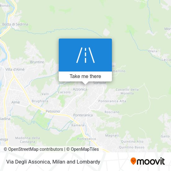 Via Degli Assonica map
