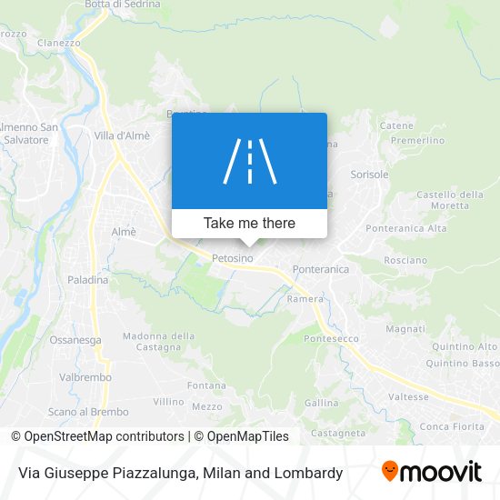 Via Giuseppe Piazzalunga map