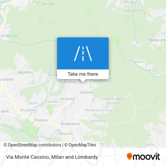 Via Monte Cassino map