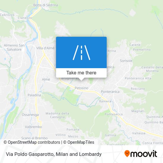 Via Poldo Gasparotto map