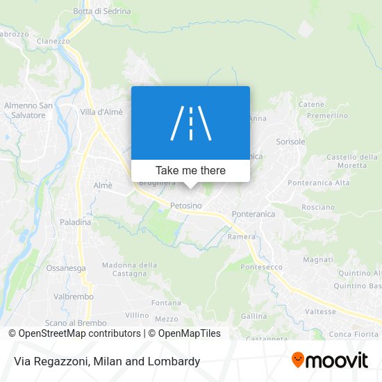 Via Regazzoni map