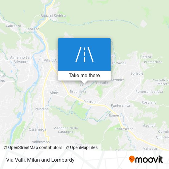 Via Valli map