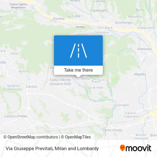 Via Giuseppe Previtali map