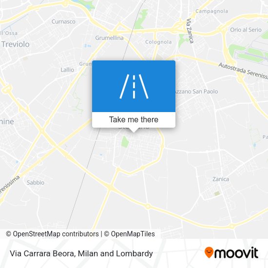 Via Carrara Beora map