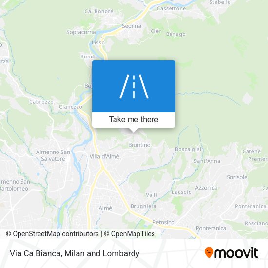 Via Ca Bianca map