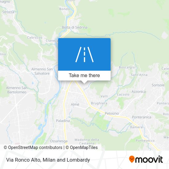 Via Ronco Alto map