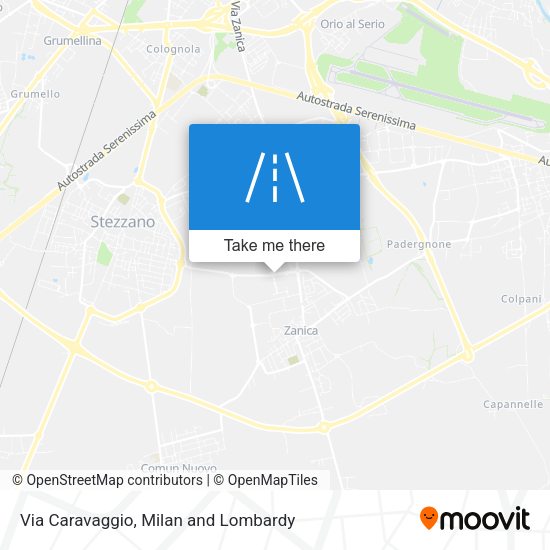 Via Caravaggio map