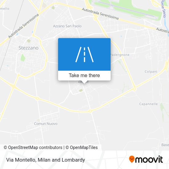 Via Montello map