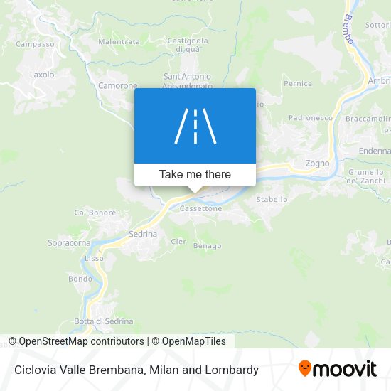 Ciclovia Valle Brembana map