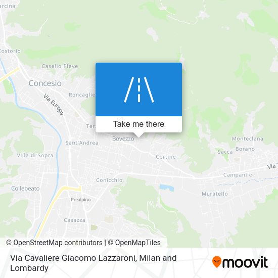 Via Cavaliere Giacomo Lazzaroni map