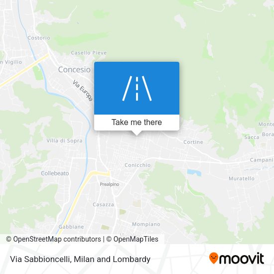 Via Sabbioncelli map