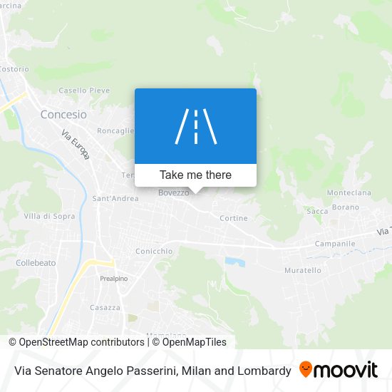 Via Senatore Angelo Passerini map