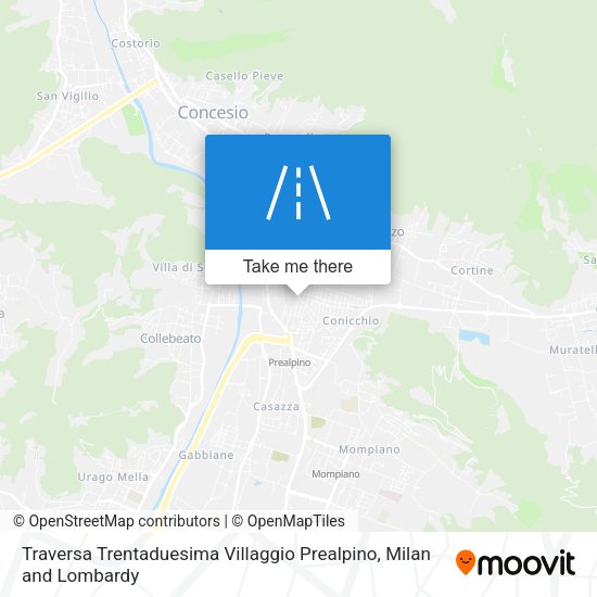 Traversa Trentaduesima Villaggio Prealpino map