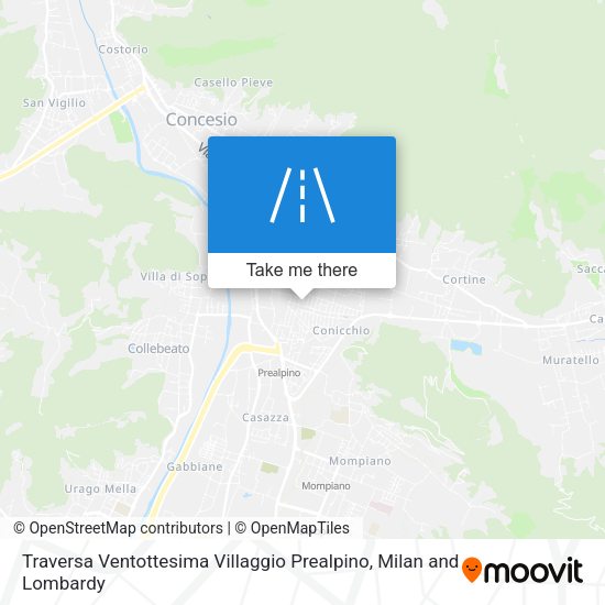 Traversa Ventottesima Villaggio Prealpino map