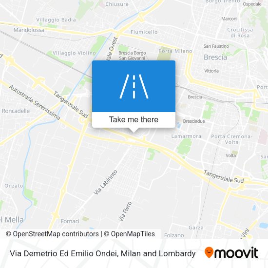 Via Demetrio Ed Emilio Ondei map