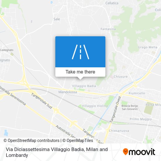 Via Diciassettesima Villaggio Badia map