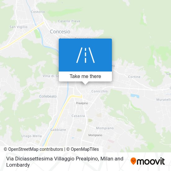 Via Diciassettesima Villaggio Prealpino map