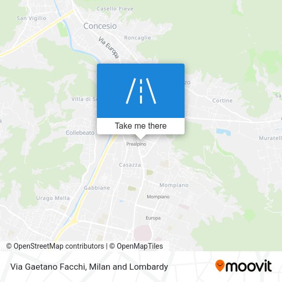 Via Gaetano Facchi map