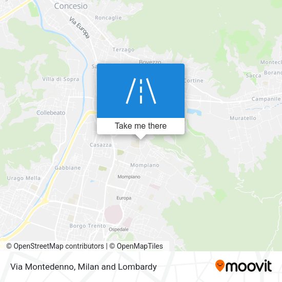 Via Montedenno map