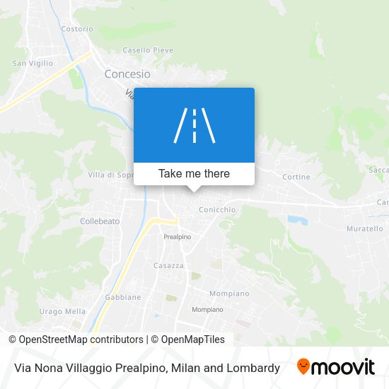 Via Nona Villaggio Prealpino map