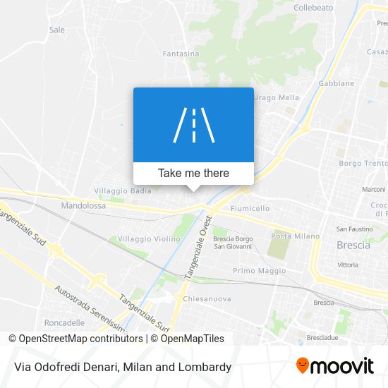 Via Odofredi Denari map