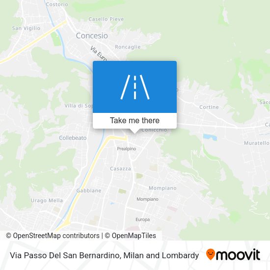 Via Passo Del San Bernardino map
