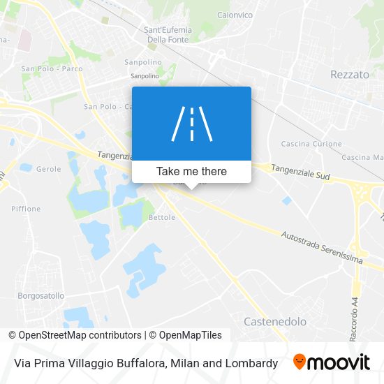 Via Prima Villaggio Buffalora map