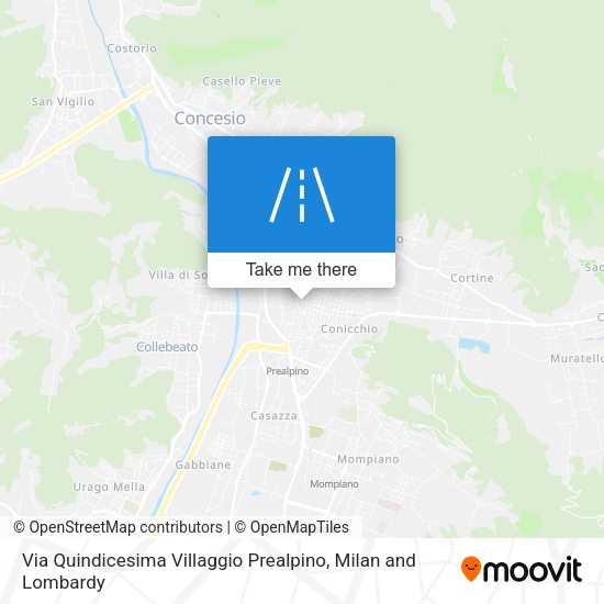 Via Quindicesima Villaggio Prealpino map