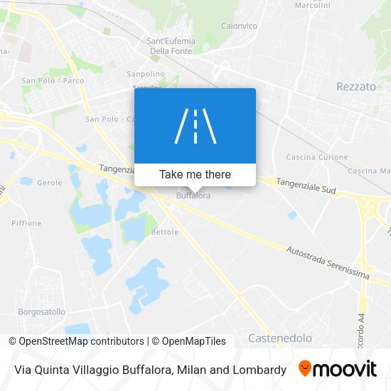 Via Quinta Villaggio Buffalora map