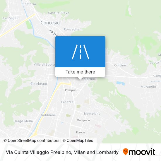 Via Quinta Villaggio Prealpino map
