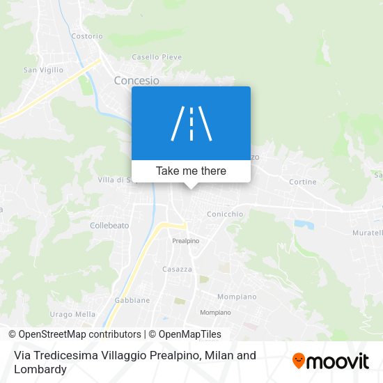 Via Tredicesima Villaggio Prealpino map