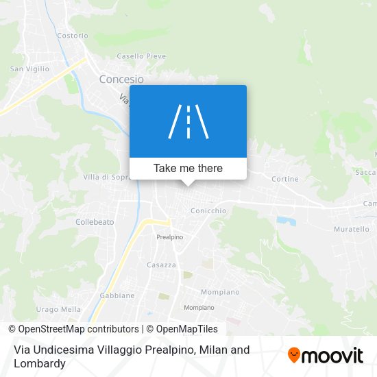 Via Undicesima Villaggio Prealpino map