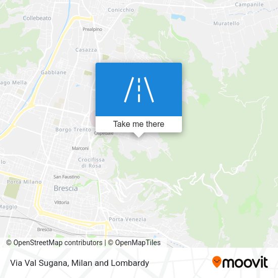 Via Val Sugana map