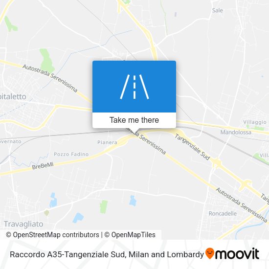 Raccordo A35-Tangenziale Sud map