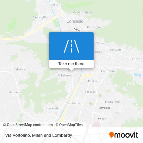Via Voltolino map