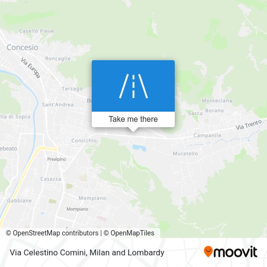 Via Celestino Comini map