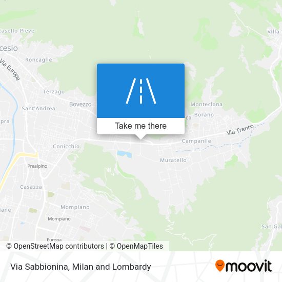 Via Sabbionina map
