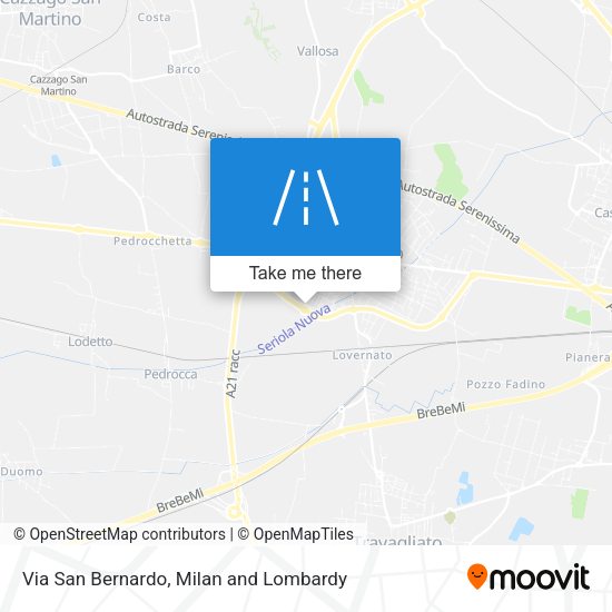 Via San Bernardo map