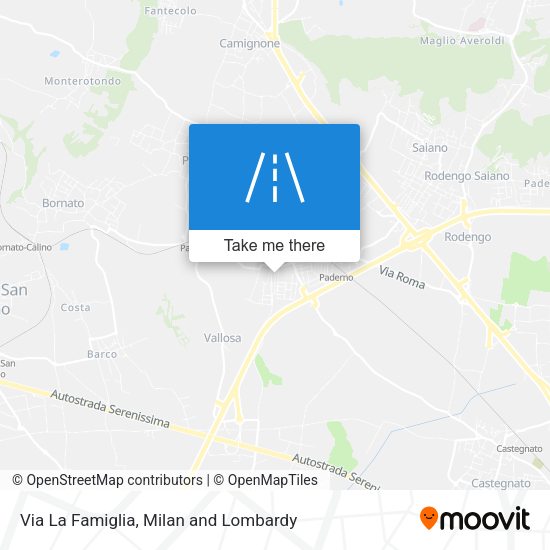 Via La Famiglia map