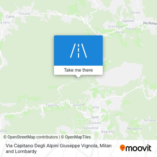Via Capitano Degli Alpini Giuseppe Vignola map